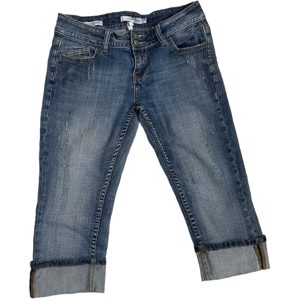 Vigoss Studio Distressed Cuffed The New York Capri Jeans  27